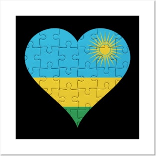 Rwandan Jigsaw Puzzle Heart Design - Gift for Rwandan With Rwanda Roots Posters and Art